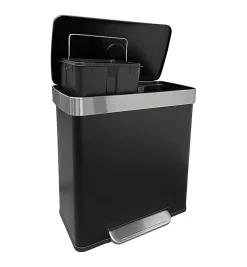 Poubelle de tri sélectif 2 bacs à pédale 60L (30+30) Hailo