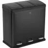Poubelle de tri sélectif à pédale "the separator" 3 x 20 litres