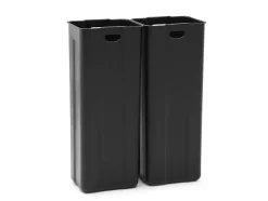 Poubelle de tri sélectif à pédales en inox - 2 bacs de 30L - Chrome - GANEM