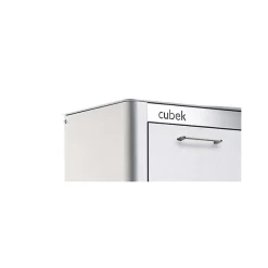 Poubelle de tri sélectif CUBEK en Acier Inoxydable. 3 compartiments de 20 litres.