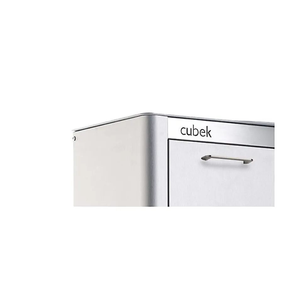 Poubelle de tri sélectif CUBEK en Acier Inoxydable. 3 compartiments de 20 litres.