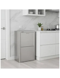 Poubelle de tri sélectif CUBEK en Acier Inoxydable. 4 compartiments de 20 litres