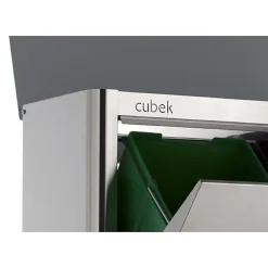 Poubelle de tri sélectif CUBEK en Acier Inoxydable. 4 compartiments de 20 litres