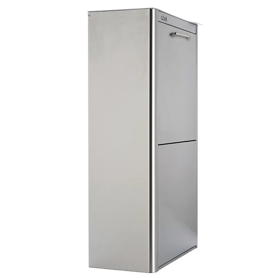 Poubelle de tri sélectif CUBEK en Acier Inoxydable. 4 compartiments de 20 litres