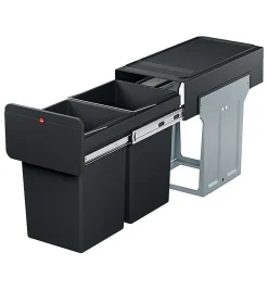 Poubelle de tri sélectif encastrable 28 litres (14+14) Hailo EcoLine Design L Duo