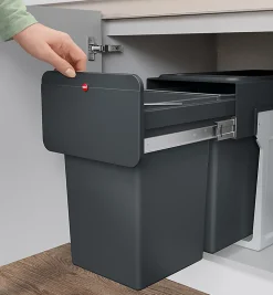 Poubelle de tri sélectif encastrable 28 litres (14+14) Hailo EcoLine Design L Duo