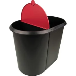 Poubelle double pour tri déchets papiers 29 litres - Rouge