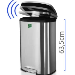 Poubelle Dustin Fermeture automatique Acier inoxydable Capacité: 30 Litres