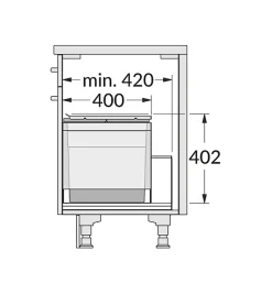Poubelle encastrable 3 bacs pour meuble coulissant 44L (18+13+13) Hailo Triple XL