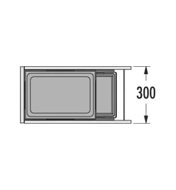 Poubelle encastrable 2 bacs pour meuble coulissant 45L (38+7) Hailo Euro Cargo