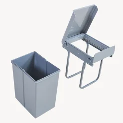 Poubelle encastrable Froland 1 x 20L 34 x 26 x 42 cm gris en.casa