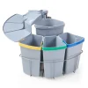 Poubelle encastrable Kollby 3 x 6L + 1 x 12L gris en.casa