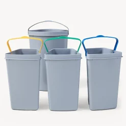 Poubelle encastrable Kollby 3 x 6L + 1 x 12L gris en.casa