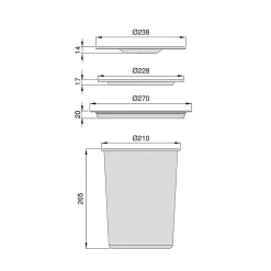 Poubelle encastrable pour plan de travail Recycle 7 litres