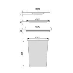 Poubelle encastrable pour plan de travail Recycle 5 litres