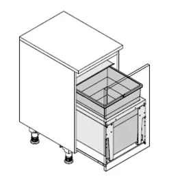 Poubelle encastrable pour meuble coulissant 55L Hailo Triple XL