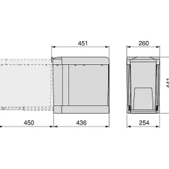 Poubelle fixation inférieure et extraction automatique 30 L