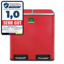 Poubelle Félix Système de séparation Rouge framboise 2 x 15 litres -30 litres - Floordirekt