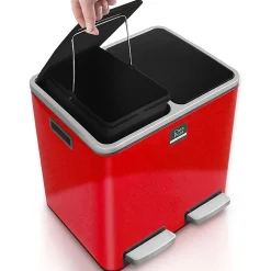 Poubelle Félix Système de séparation Rouge framboise 2 x 30 litres -60 litres - Floordirekt