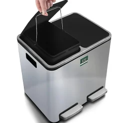 Poubelle Félix Système de séparation Acier inoxydable 2 x 30 litres -60 litres - Floordirekt