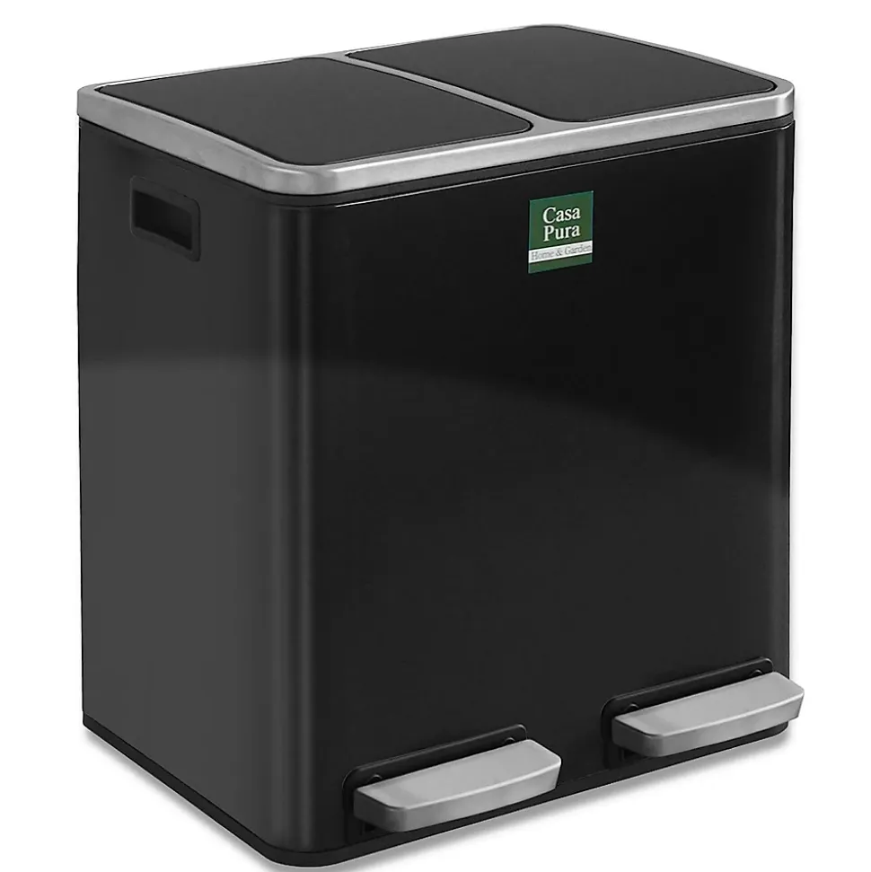 Poubelle Félix Système de séparation Noir 2 x 30 litres -60 litres - Floordirekt