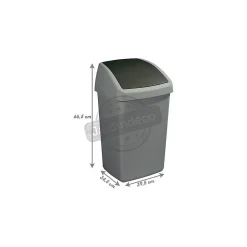 Poubelle grise avec couvercle basculant Delta 50 litres