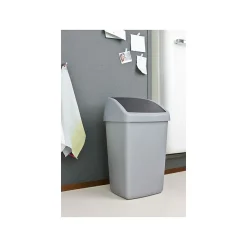 Poubelle grise avec couvercle basculant Delta 50 litres