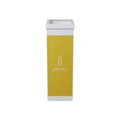 Poubelle jaune de tri pour collecte du plastique 60 litres - Blanc