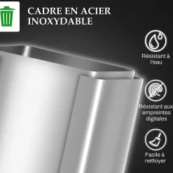 Poubelle manuelle tri selectif 2 bacs capacité totale 20L acier inox. brossé
