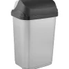Poubelle plastique à couvercle coulissant 25 litres - Gris Clair