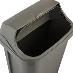 Poubelle plastique à couvercle coulissant 25 litres - Gris Foncé
