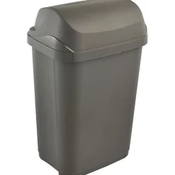 Poubelle plastique à couvercle coulissant 25 litres - Gris Foncé