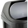 Poubelle plastique à couvercle coulissant 50 litres - Gris Foncé