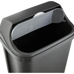 Poubelle plastique à couvercle coulissant 50 litres - Gris Foncé