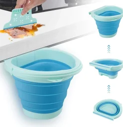 Poubelle Pliable Cuisine de 4L bleu
