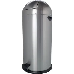 Poubelle professionnelle à pédale en acier 52 litres - Argent