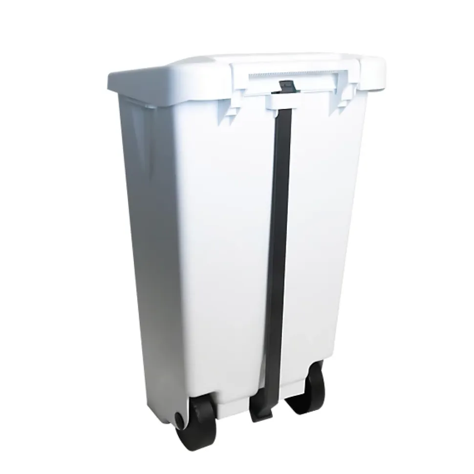 Poubelle professionnelle à pédale 80 L - couvercle blanc