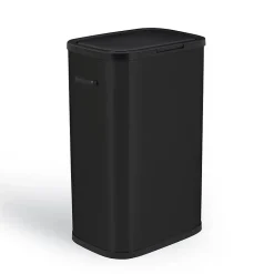 Poubelle push inox PORTLAND noir 60L