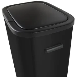 Poubelle push inox PORTLAND noir 60L