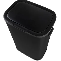 Poubelle push inox PORTLAND noir 60L