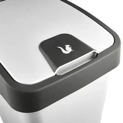 Poubelle Rectangulaire à couvercle basculant 45 litres - Argent