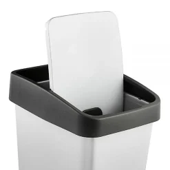 Poubelle Rectangulaire à couvercle basculant 45 litres - Argent