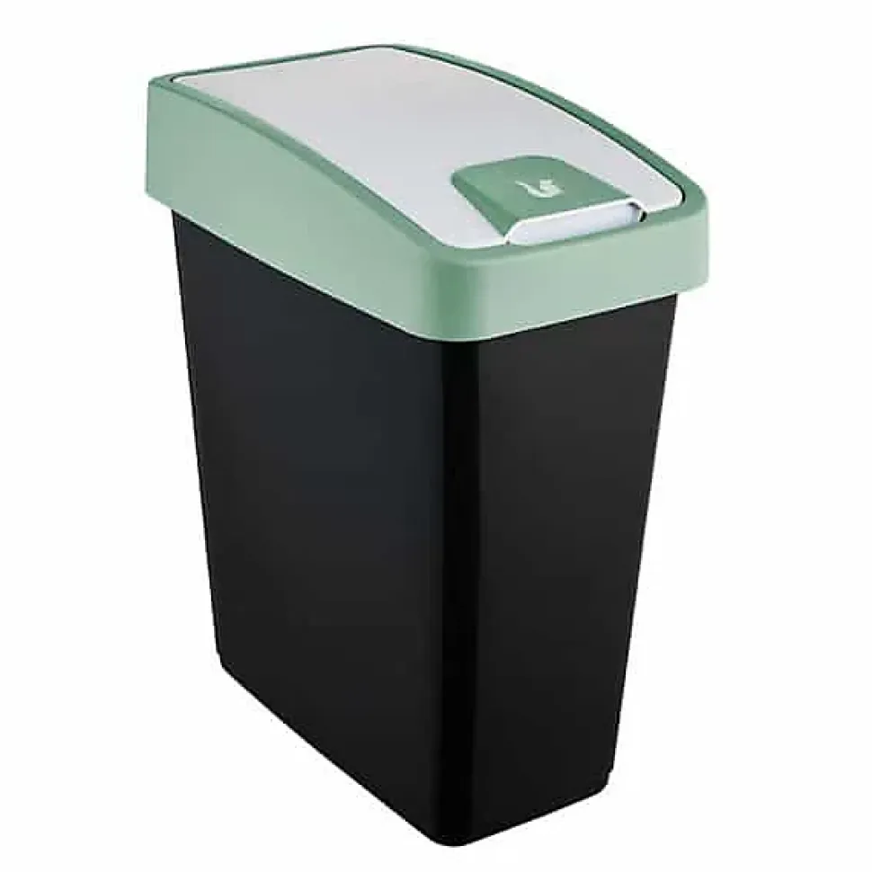 Poubelle Rectangulaire à couvercle basculant 25 litres - Vert