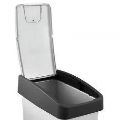 Poubelle Rectangulaire à couvercle basculant 25 litres - Argent