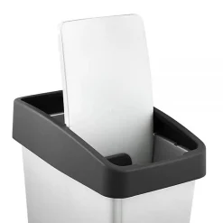 Poubelle Rectangulaire à couvercle basculant 25 litres - Argent