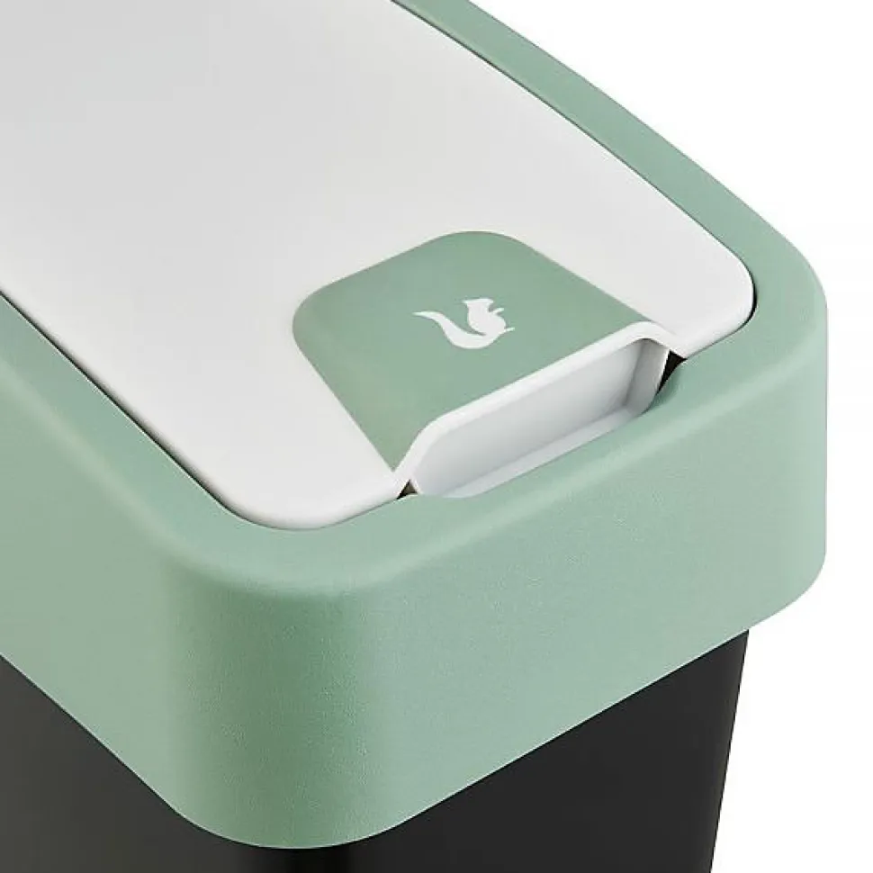 Poubelle Rectangulaire à couvercle basculant 10 litres - Vert