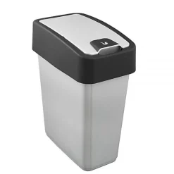 Poubelle Rectangulaire à couvercle basculant 10 litres - Argent