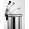Poubelle ronde à pédale en acier inoxydable 30 litres