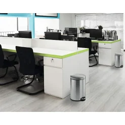 Poubelle ronde à pédale en acier inoxydable 12 litres