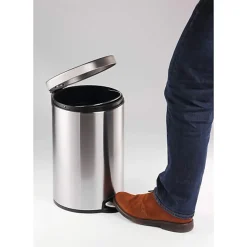 Poubelle ronde à pédale en acier inoxydable 12 litres